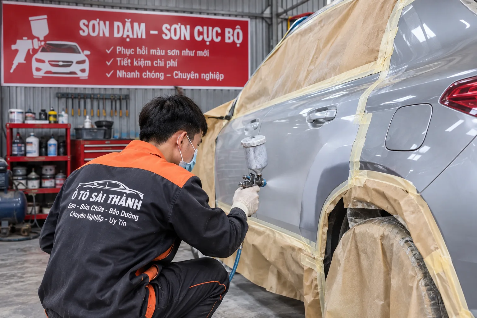 Quy Trình Sơn Dặm – Sơn Cục Bộ Ô Tô Tại GARAGE Ô TÔ SÀI THÀNH